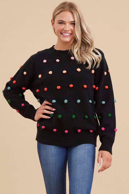 Pom Pom Ball Sweater Top
