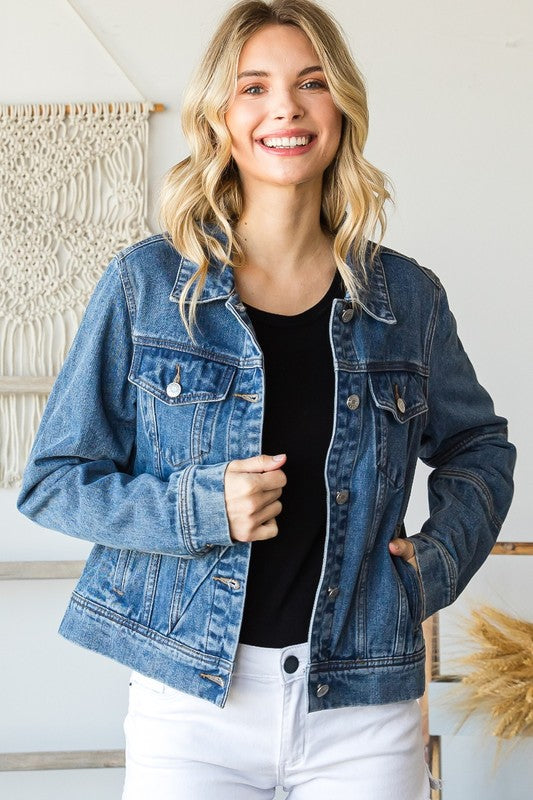 Diagonal Seam Denim Jacket