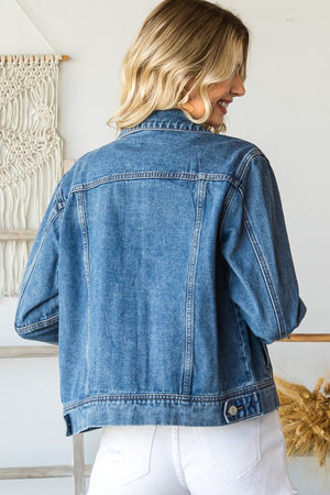 Diagonal Seam Denim Jacket