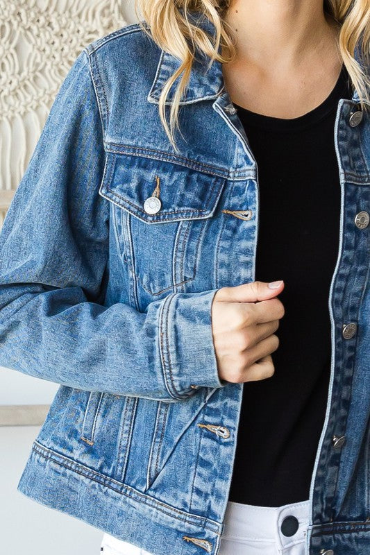 Diagonal Seam Denim Jacket