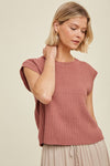 Relaxed Round Neck Sweater Vest Top