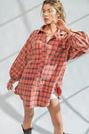 Oversized Washed Flannel Shirt