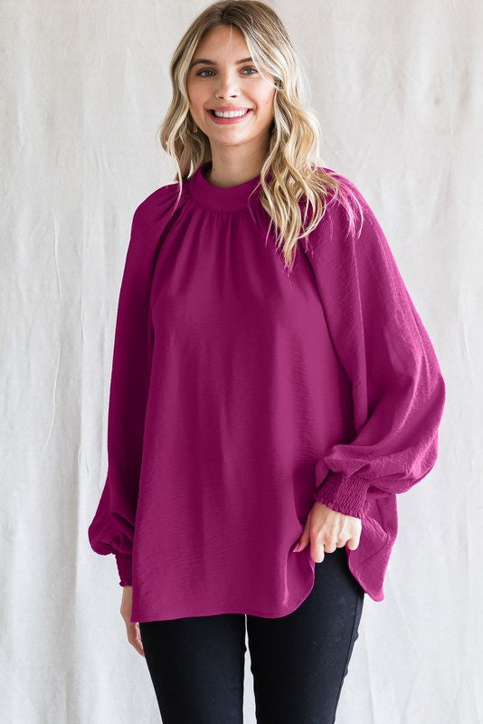 Back Ribbon Smock Wrist Top