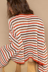 Round Neck LS Stripe Sweater