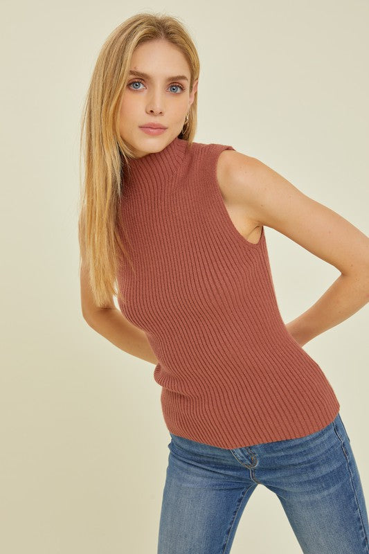 Dianne Mock Neck Sweater Tank Top