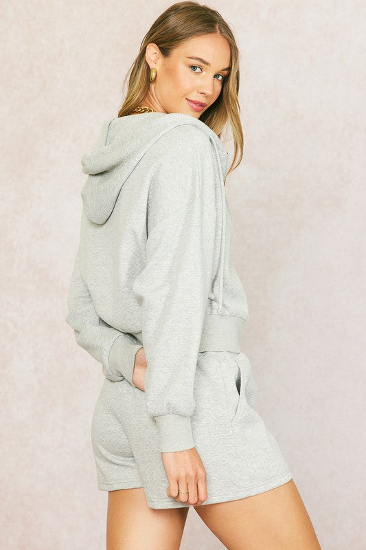 Quilted Terry Hoodie & Shorts Set