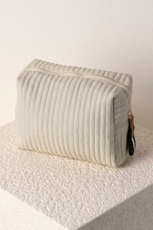 Ezra Quilted Nylon Large Cosmetic Pouch
