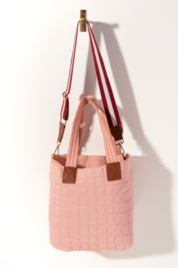 Ezra Quilted Nylon Tote Purse