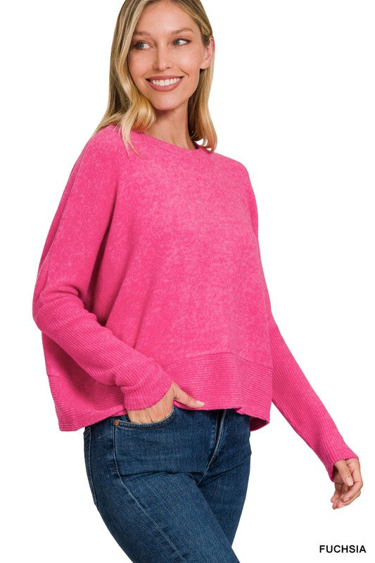 Brushed Dolman Sweater Top