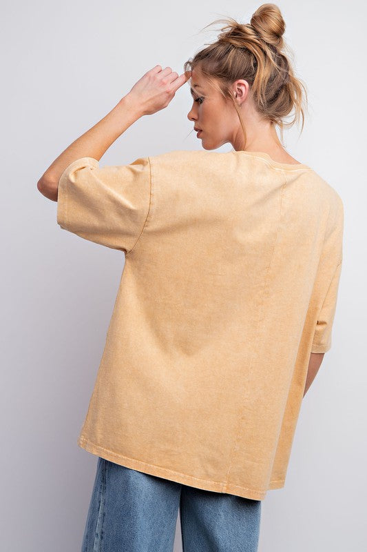 Mineral Wash Smiley Face Tee