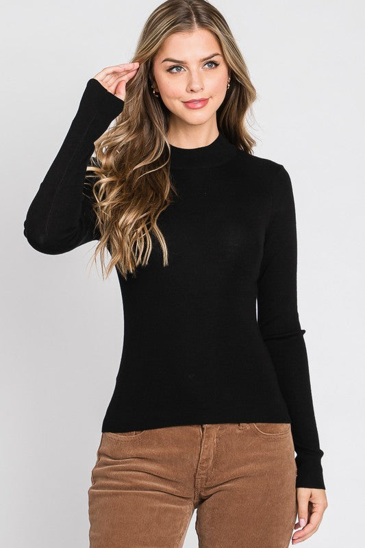 Lucy Rib Mock Neck Top