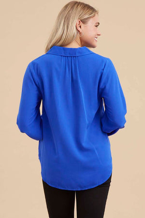 Solid LS VNeck Collar Top