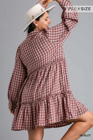 Plus Plaid Ruffle Tier Dress