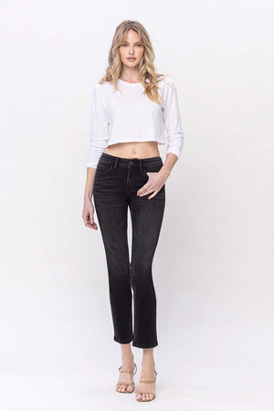 Carlene Mid Rise Ankle Slim Straight Jeans