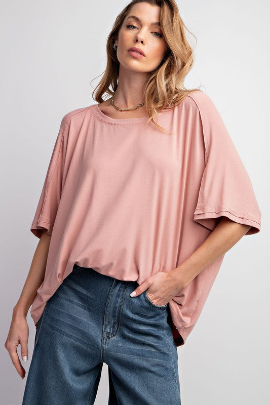 Exposed Seam SS Knit Top