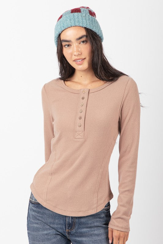 Brushed Henley Top