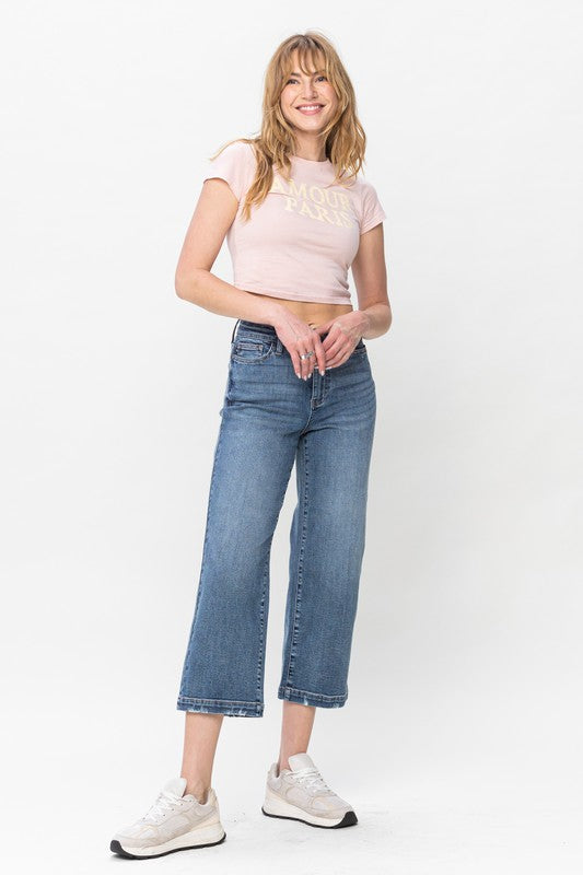 Vintage HW Wide Leg Crop Jeans