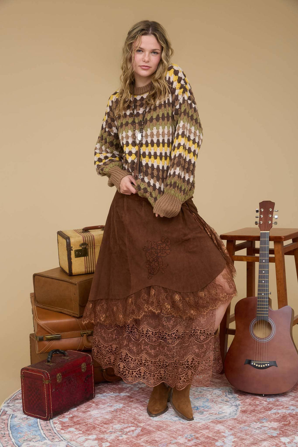 Multicolor Knit Sweater Top