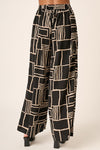 Abstract Print Wide Leg Pants