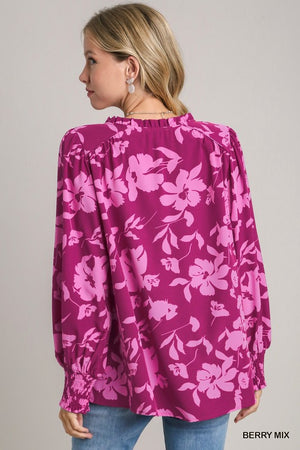 Tie Neck Print Top