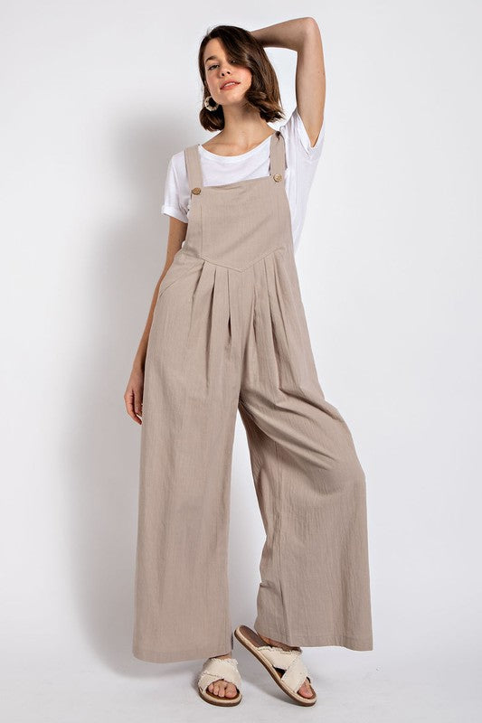 Pintuck Detail Overalls Jumpsuit