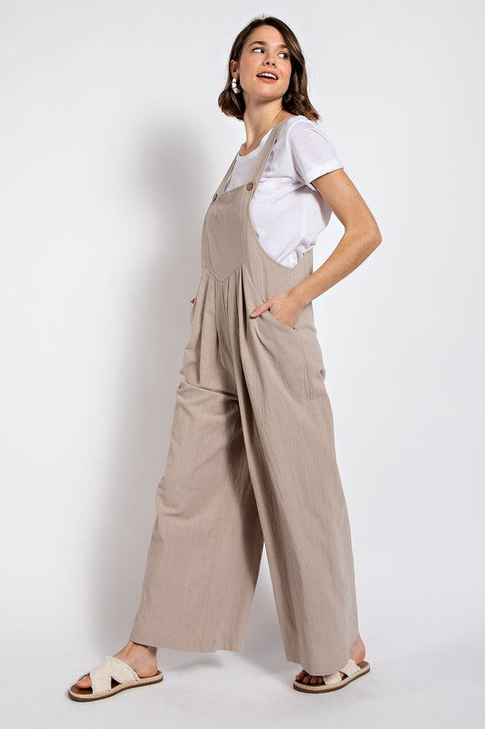 Pintuck Detail Overalls Jumpsuit