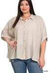 Plus Stripe SS Dolman Top