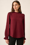 LS Airflow Ruffle Neck Top