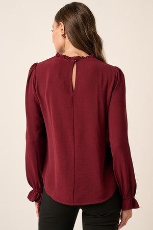 LS Airflow Ruffle Neck Top