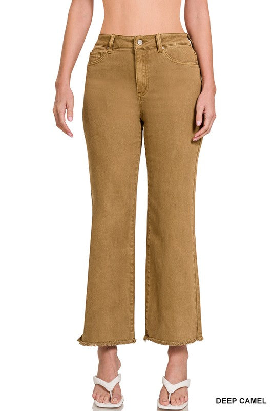 Acid Wash Fray Bootcut Jeans
