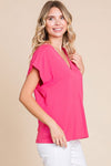 Solid V Dolman Top