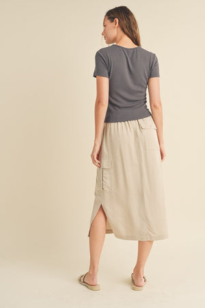 Cargo Midi Skirt with Side Slits