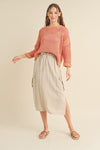 Cargo Midi Skirt with Side Slits