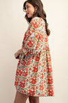 Puff Sleeve Floral Mini Dress