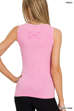 Seam Patch Ribbed Tank Top
