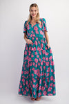 Floral Tassel Tie Maxi Dress