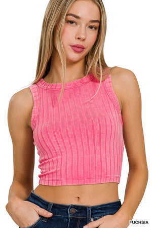 Crop Rib Sleeveless Tank Top