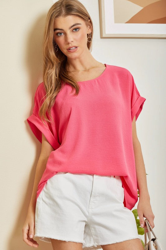 Plus Easy Solid Casual Top