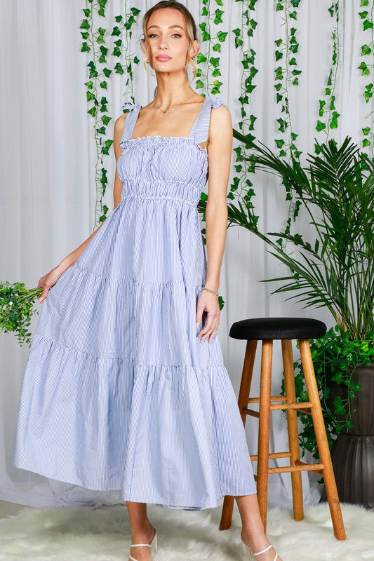 Tier Stripe Maxi Dress