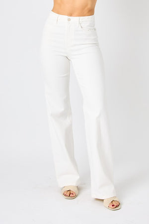 HW Braided Band Wide Leg Jeans