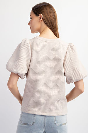 Textured Puff Sleeve Top