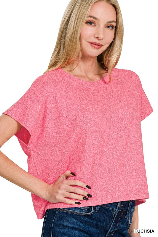 Soft Round Neck Cropped Top