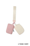 Dual Pouch Wristlet Wallet Keychain