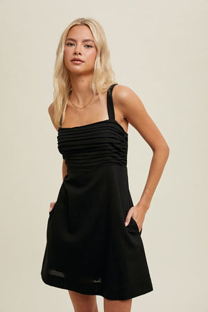 mini dress for small bust ASOS LUXE - Ruched Bust Structured Mini Dress - Women - Polyester/Spandex - 0 US