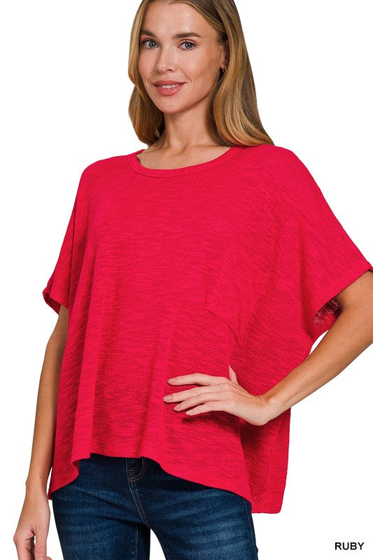 Oversized Slub Pocket Hacci Top