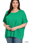 Plus Oversized Slub Pocket Hacci Top