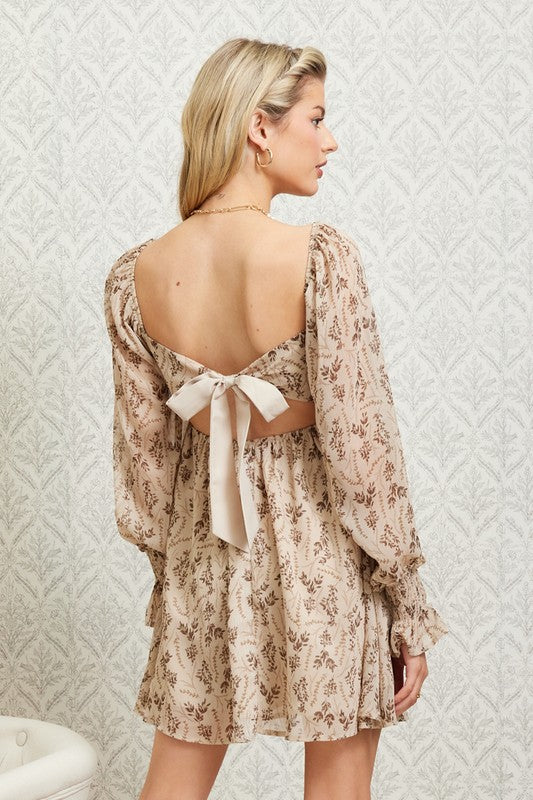smocked back dress Aster Blue Maxi Oliphant Aster Blue / M Mini dresses Summer days call for linen Ladies - Light Beige/Striped Smocked-Bodice