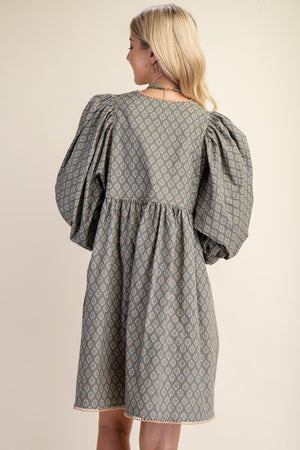 Puff Half Sleeve Babydoll Dress