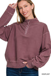 Enzyme Wash Half Zip Top