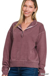 Enzyme Wash Half Zip Top